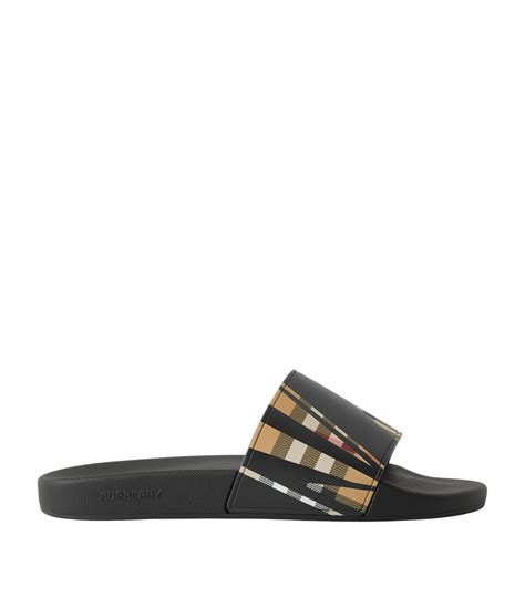 burberry check print slides|burberry sandals.